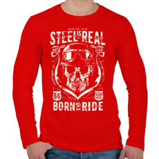 PRINTFASHION Motorra született - Férfi hosszú ujjú póló - Piros