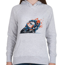 PRINTFASHION Motorsport - Női kapucnis pulóver - Sport szürke női pulóver, kardigán