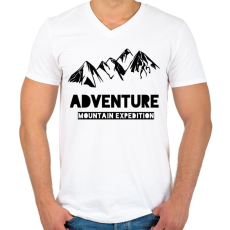 PRINTFASHION Mountain adventure  - Férfi V-nyakú póló - Fehér