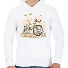 PRINTFASHION Mountain bike - Férfi kapucnis pulóver - Fehér férfi pulóver, kardigán