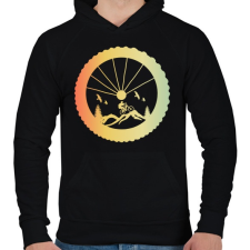 PRINTFASHION MOUNTAIN BIKE - Férfi kapucnis pulóver - Fekete férfi pulóver, kardigán