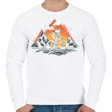 PRINTFASHION Mountain bike - Férfi pulóver - Fehér