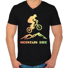PRINTFASHION mountain bike - Férfi V-nyakú póló - Fekete férfi póló