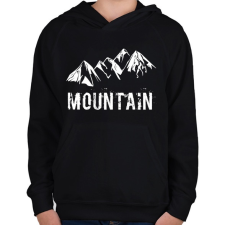 PRINTFASHION Mountain  - Gyerek kapucnis pulóver - Fekete gyerek pulóver, kardigán