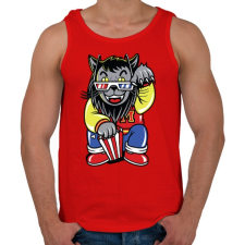 PRINTFASHION Mozis macska - Férfi atléta - Piros atléta, trikó