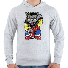 PRINTFASHION Mozis macska - Férfi kapucnis pulóver - Sport szürke