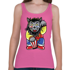 PRINTFASHION Mozis macska - Női atléta - Rózsaszín női trikó