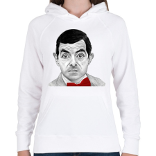 PRINTFASHION Mr. Bean - Női kapucnis pulóver - Fehér női pulóver, kardigán