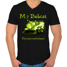 PRINTFASHION Mr Bobcat 3 - Férfi V-nyakú póló - Fekete férfi póló