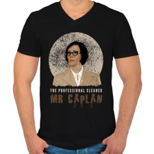 PRINTFASHION mr caplan - Férfi V-nyakú póló - Fekete férfi póló