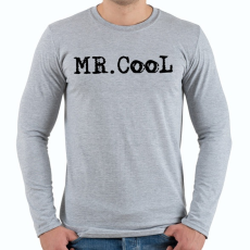 PRINTFASHION Mr. Cool - Férfi hosszú ujjú póló - Sport szürke