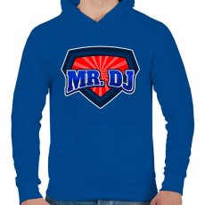PRINTFASHION MR. DJ - Férfi kapucnis pulóver - Királykék