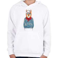 PRINTFASHION Mr. Fox - Gyerek kapucnis pulóver - Fehér gyerek pulóver, kardigán