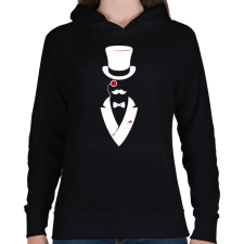 PRINTFASHION Mr Gentleman - Női kapucnis pulóver - Fekete női pulóver, kardigán