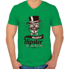 PRINTFASHION Mr. Hipszter - Férfi V-nyakú póló - Zöld