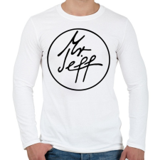 PRINTFASHION Mr. Jeff - Férfi hosszú ujjú póló - Fehér férfi póló