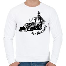 PRINTFASHION mr markoló - Férfi pulóver - Fehér férfi pulóver, kardigán