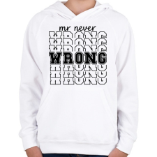 PRINTFASHION Mr never wrong páros 1 - Gyerek kapucnis pulóver - Fehér gyerek pulóver, kardigán