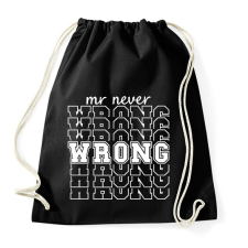 PRINTFASHION Mr never wrong páros 2 - Sportzsák, Tornazsák - Fekete tornazsák