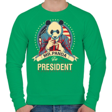 PRINTFASHION Mr. Panda - Férfi pulóver - Zöld