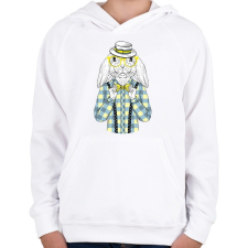 PRINTFASHION Mr. Rabbit - Gyerek kapucnis pulóver - Fehér gyerek pulóver, kardigán