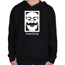 PRINTFASHION Mr. Robot - Fsociety - Gyerek kapucnis pulóver - Fekete gyerek pulóver, kardigán
