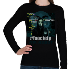 PRINTFASHION mr robot-fsociety - Női hosszú ujjú póló - Fekete női póló