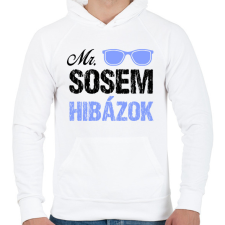 PRINTFASHION Mr. sosem hibázok - Férfi kapucnis pulóver - Fehér férfi pulóver, kardigán