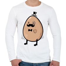 PRINTFASHION Mr. Tojás - Férfi hosszú ujjú póló - Fehér férfi póló