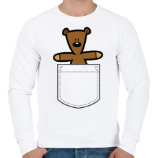 PRINTFASHION MrBean Teddy - Férfi pulóver - Fehér