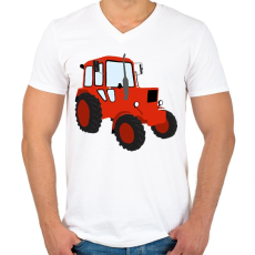 PRINTFASHION mtz - Férfi V-nyakú póló - Fehér