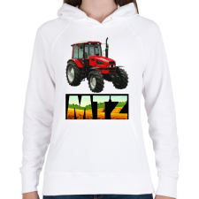 PRINTFASHION MTZ - Női kapucnis pulóver - Fehér női pulóver, kardigán