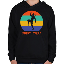 PRINTFASHION Muay Thai - Harcművészet - Gyerek kapucnis pulóver - Fekete gyerek pulóver, kardigán