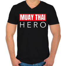 PRINTFASHION MUAY THAI HERO - Férfi V-nyakú póló - Fekete férfi póló