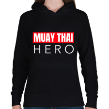PRINTFASHION MUAY THAI HERO - Női kapucnis pulóver - Fekete női pulóver, kardigán