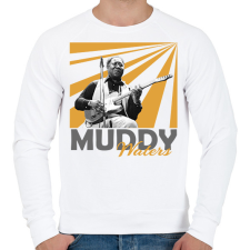 PRINTFASHION Muddy Waters - Férfi pulóver - Fehér férfi pulóver, kardigán