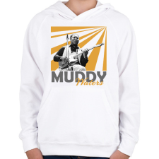 PRINTFASHION Muddy Waters - Gyerek kapucnis pulóver - Fehér gyerek pulóver, kardigán