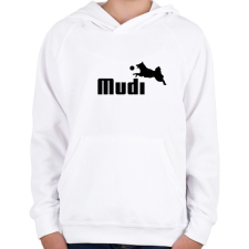 PRINTFASHION Mudi- kutyás minta - Gyerek kapucnis pulóver - Fehér gyerek pulóver, kardigán