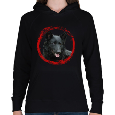 PRINTFASHION mudi kutyus - férfi - Női kapucnis pulóver - Fekete női pulóver, kardigán