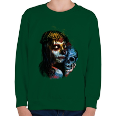 PRINTFASHION Muerte lite - Gyerek pulóver - Sötétzöld