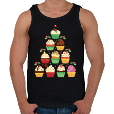 PRINTFASHION Muffin karácsonyfa - Férfi atléta - Fekete