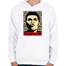 PRINTFASHION Muhammad Ali  - Gyerek kapucnis pulóver - Fehér gyerek pulóver, kardigán