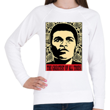 PRINTFASHION Muhammad Ali  - Női pulóver - Fehér női pulóver, kardigán