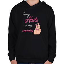 PRINTFASHION Műkörmös - Gyerek kapucnis pulóver - Fekete gyerek pulóver, kardigán