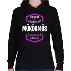 PRINTFASHION Műkörmös prémium minőség - Női kapucnis pulóver - Fekete
