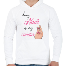 PRINTFASHION Műköröm - Férfi kapucnis pulóver - Fehér