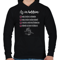 PRINTFASHION Műköröm - Férfi kapucnis pulóver - Fekete