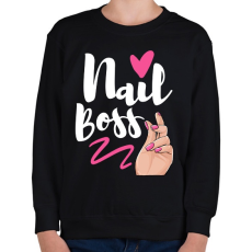 PRINTFASHION Műköröm - Gyerek pulóver - Fekete