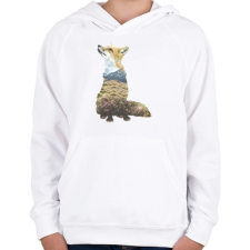 PRINTFASHION Multi Expourse Fox - Gyerek kapucnis pulóver - Fehér gyerek pulóver, kardigán