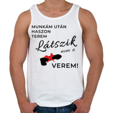 PRINTFASHION Munka után haszon terem - Férfi atléta - Fehér atléta, trikó